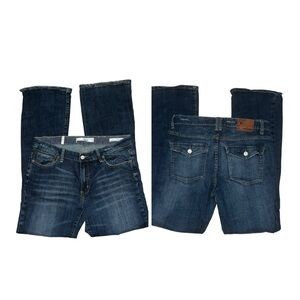 Sakura Couture Medium Rise Boot Flare Leg Denim Blue Jeans Stretch Womens 12